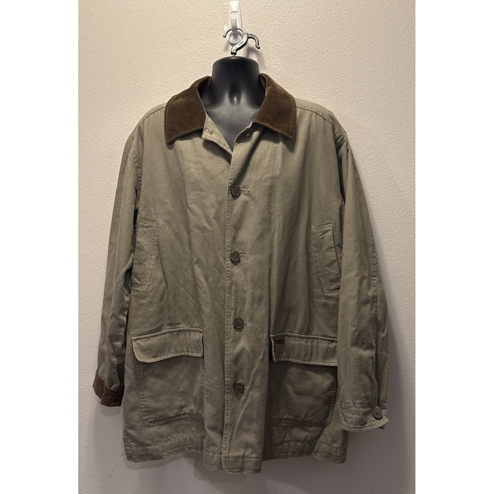 Gander Mountain Coat XLT Barn Chore Tan Canvas Button Corduroy‎ Flannel Lined
